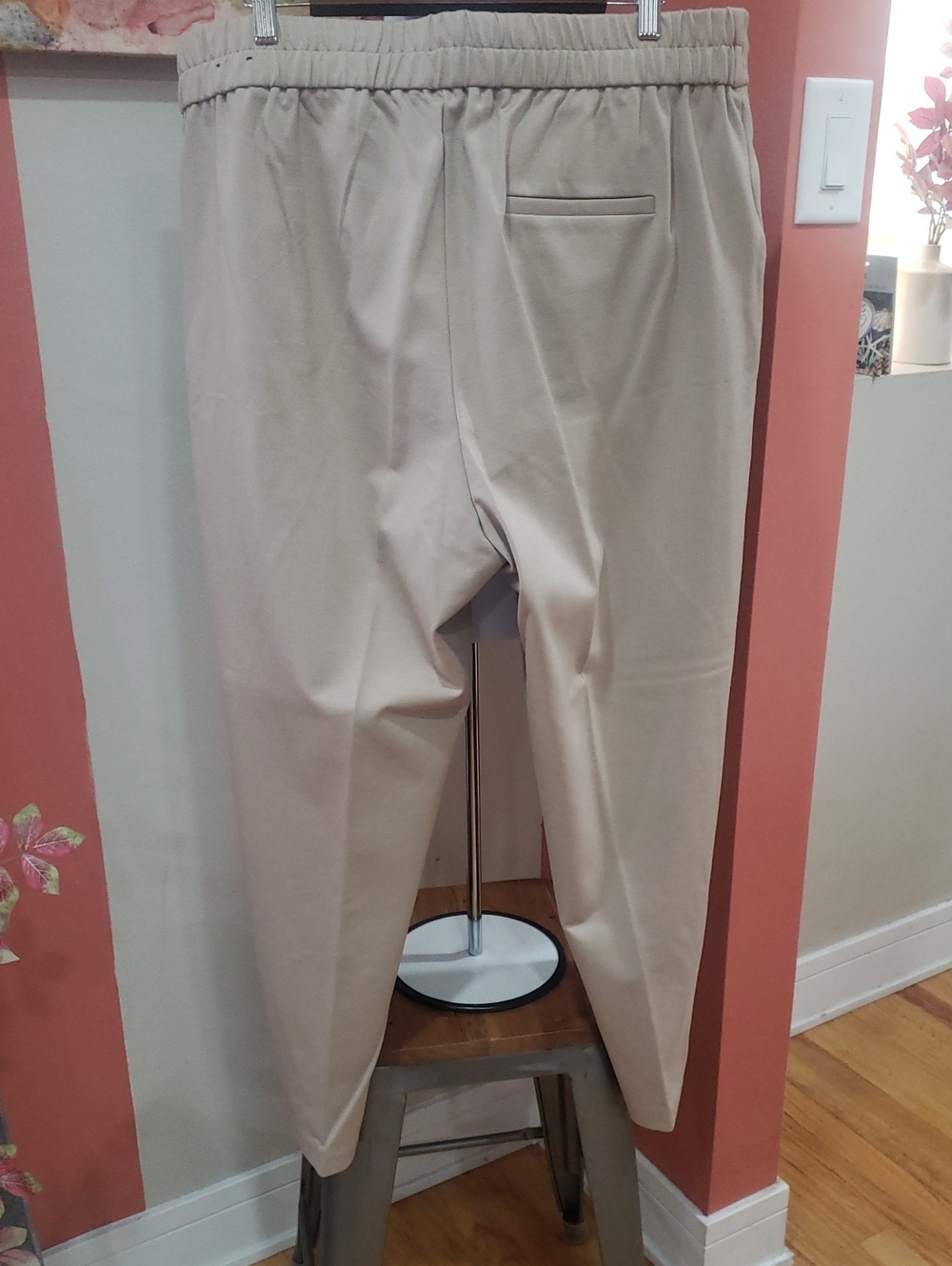 Jules & Leopold Women Light Beige Drawstring Pull-on Trouser Pants - Picture 6 of 15
